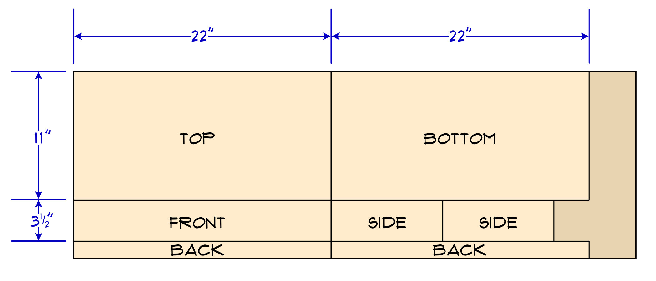 Layout diagram for 4' × 16" panel.