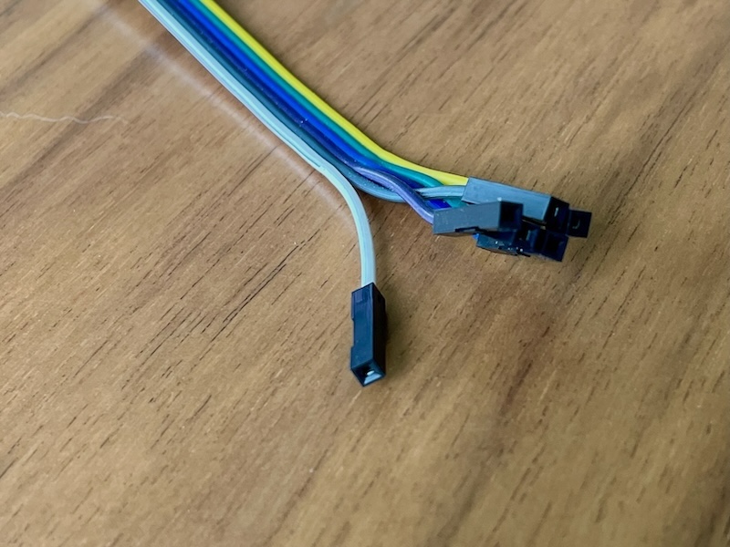 Female connector on ribbon wire.