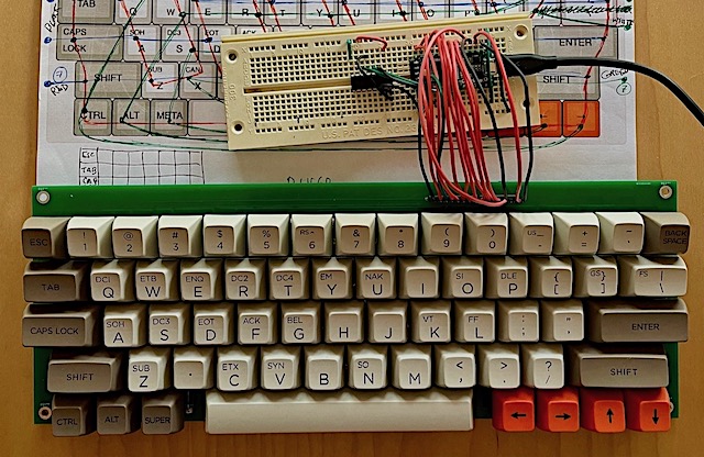 ASCIIboard PCB with keycaps