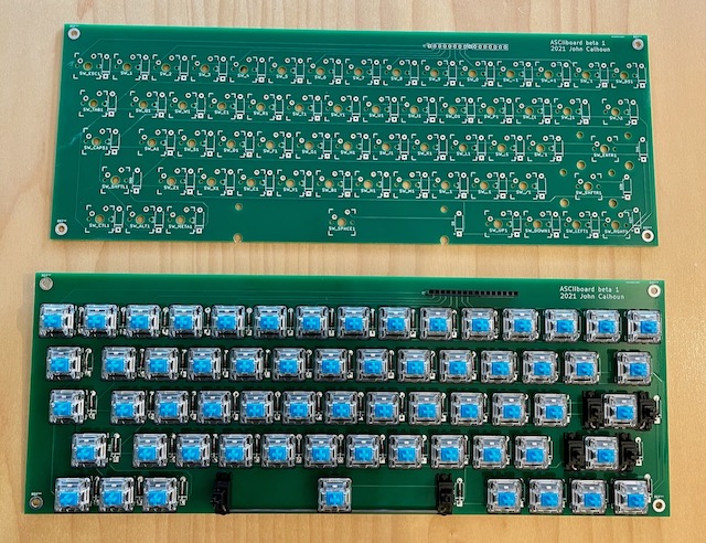 ASCIIboard PCB stuffed