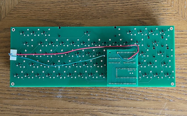 Daughterboard PCB attached to keyboard PCB