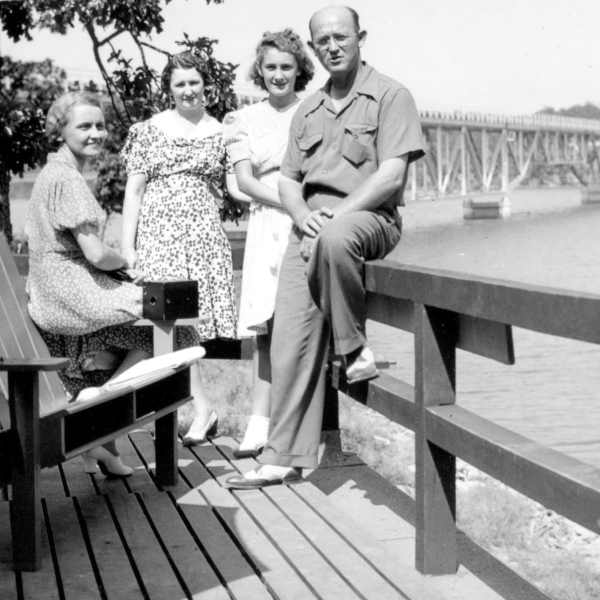 Susie and family and another box camera.