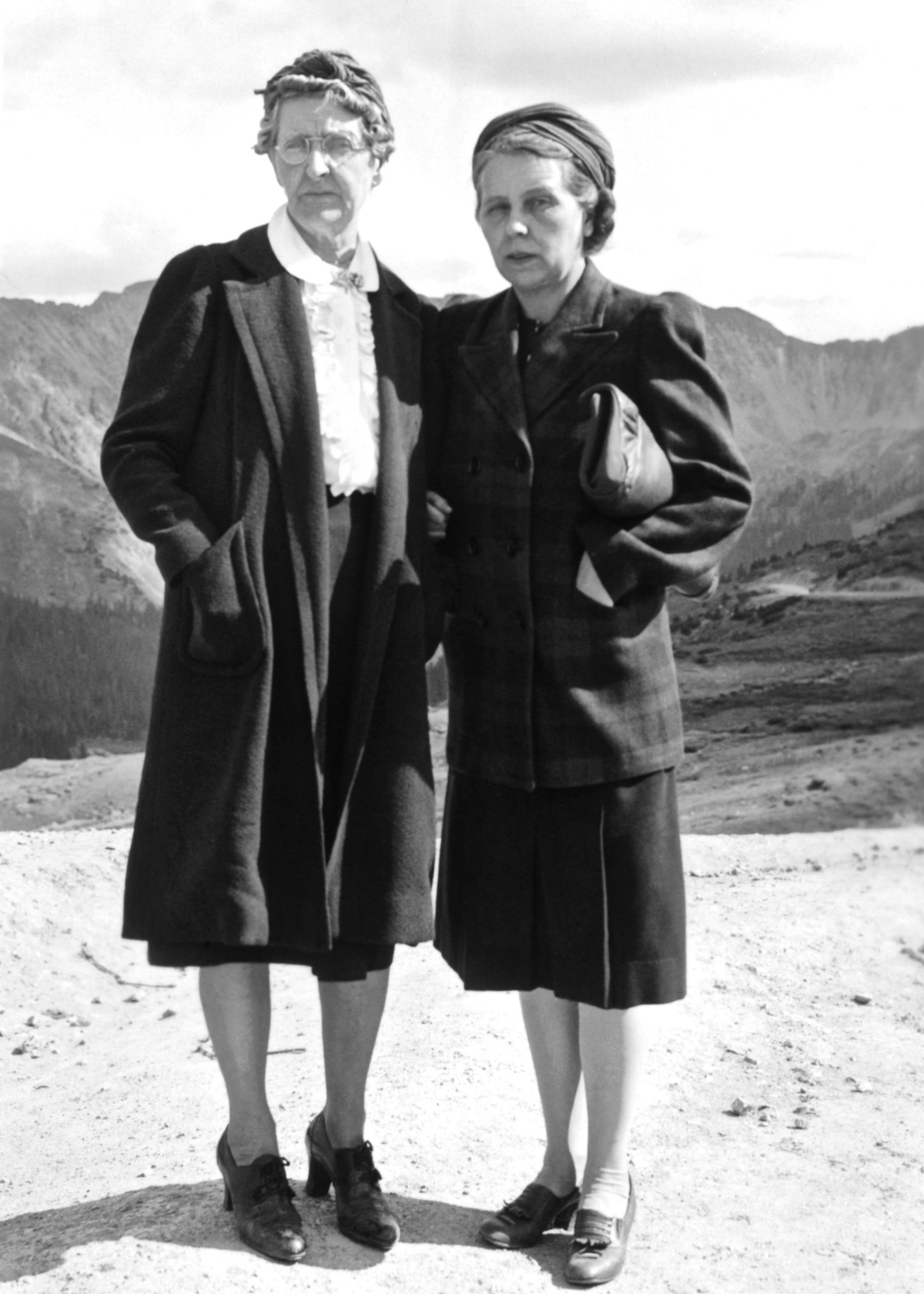Gertrude and daughter, Faye, at Loveland Pass, 1941.