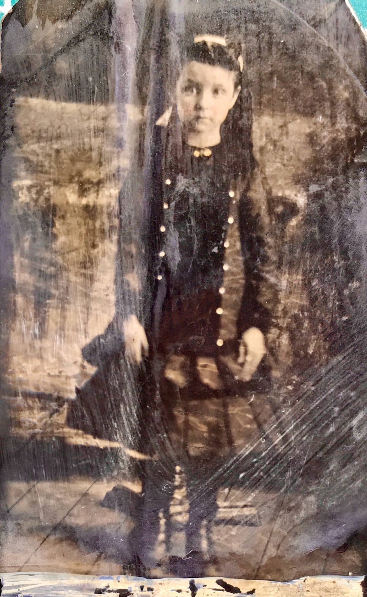 Tintype of a young Gertrude.
