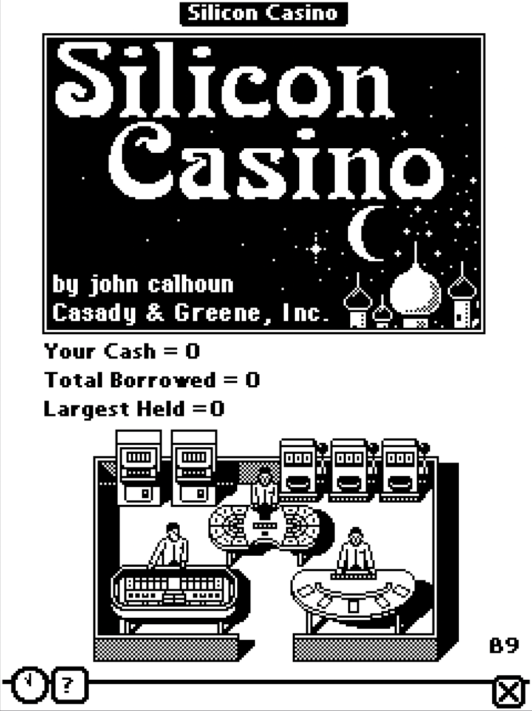 Splash screen of Silicon Casino.