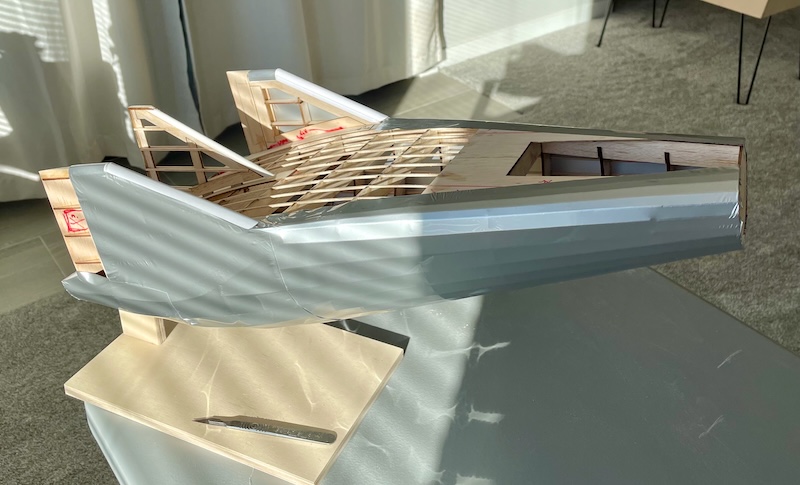 Covering the M2-F3 with Monokote™.