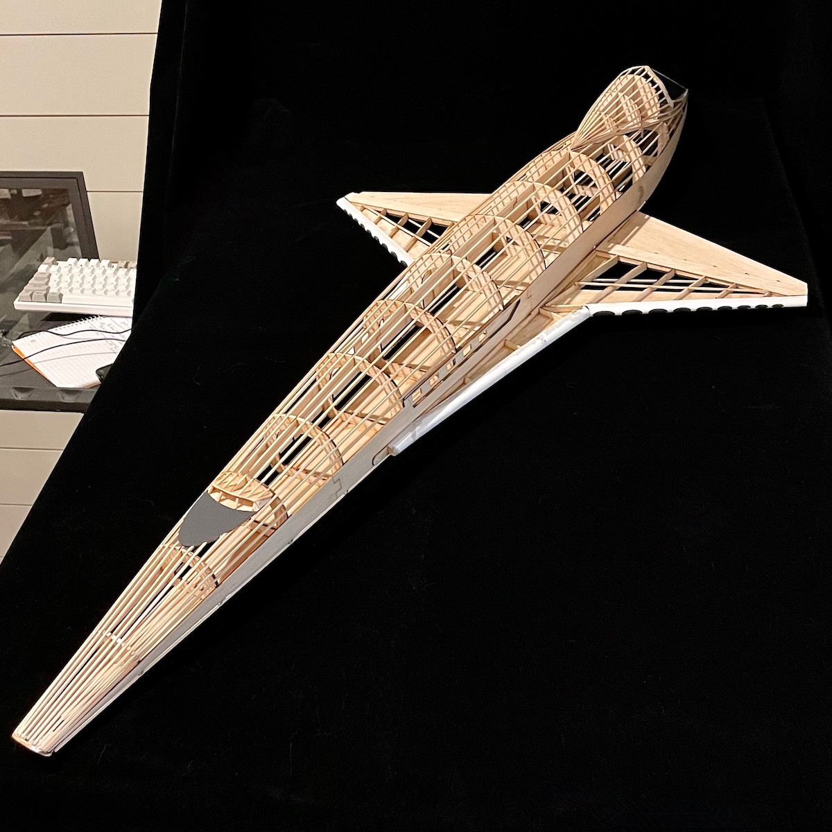 Balsa model of Orion clipper from the movie 2001: A space odyssey.