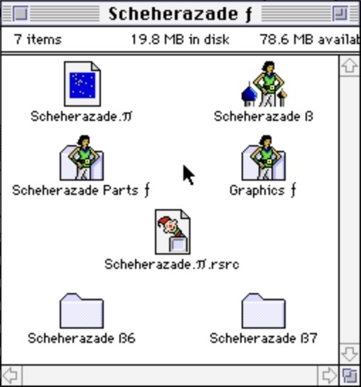 Folder for the game Sheherazade.