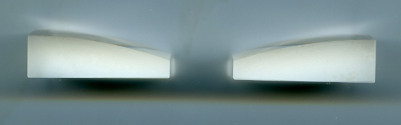 Cross-section of a pair of stereoscope lenses.